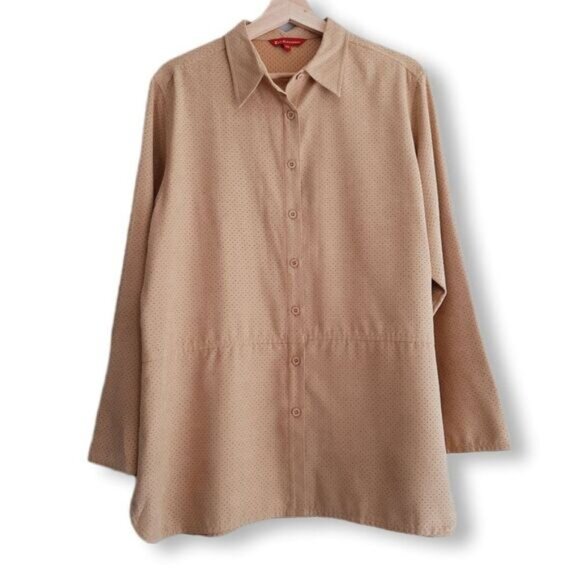 ERIC ALEXANDRE Faux Suede Shirt Jacket & Pants Set Tan Sz L | Eur 46 - Picture 2 of 13